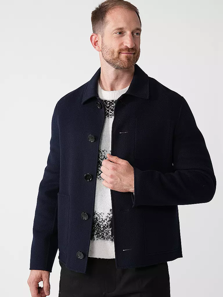 AMI PARIS | Wolljacke | Azul oscuro
