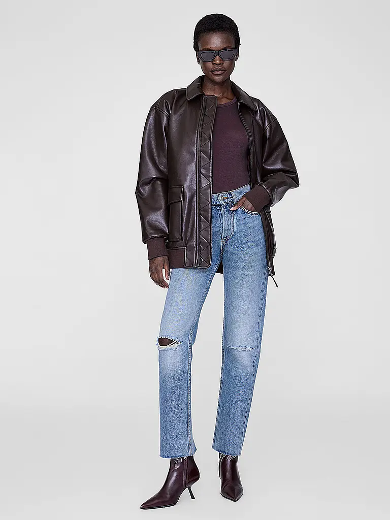 ANINE BING | Chaqueta de cuero KELANIE | Marrón