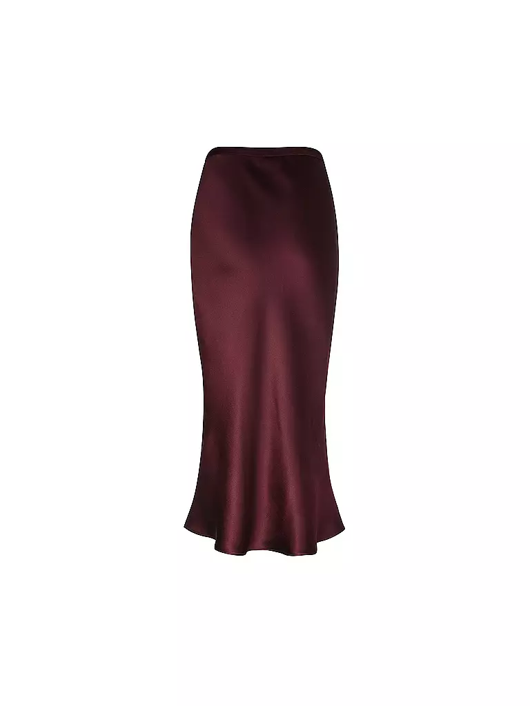 ANINE BING | Falda de seda BAR | Rojo oscuro
