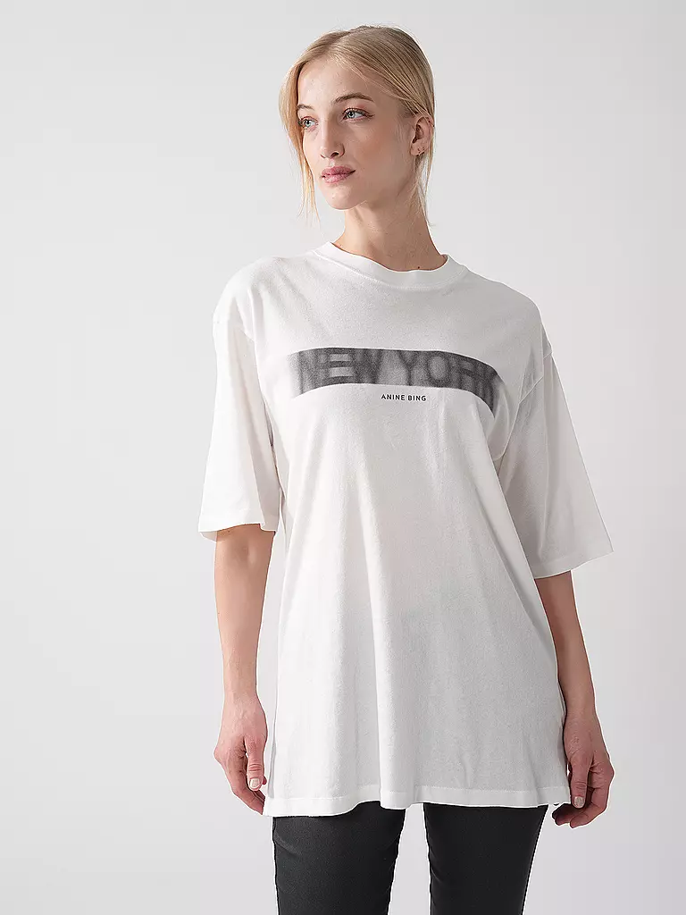 ANINE BING | T-Shirt CASON TEE BLUR | Blanco