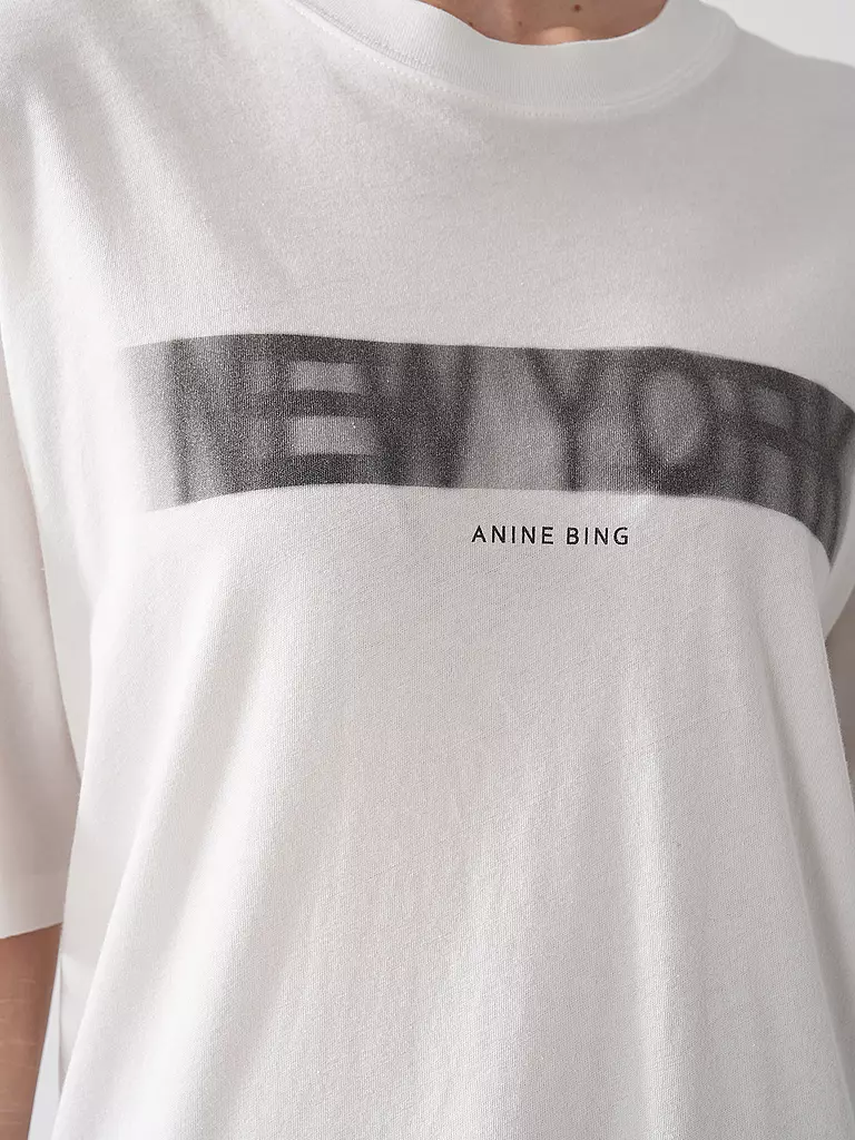 ANINE BING | T-Shirt CASON TEE BLUR | Blanco