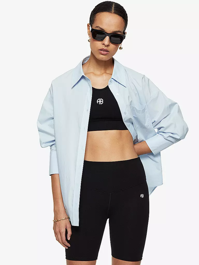 ANINE BING | Top Cropped Fit Blair | Negro