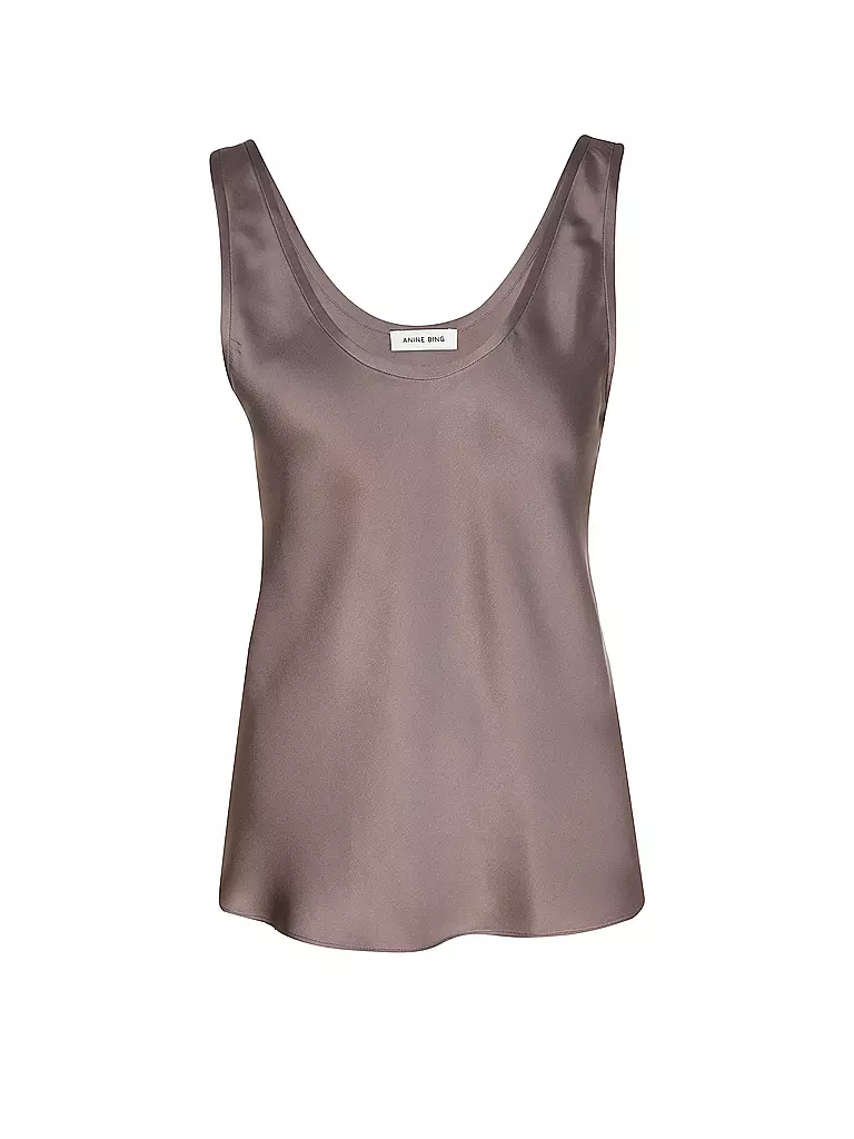 ANINE BING | Top de seda LEA | Marrón
