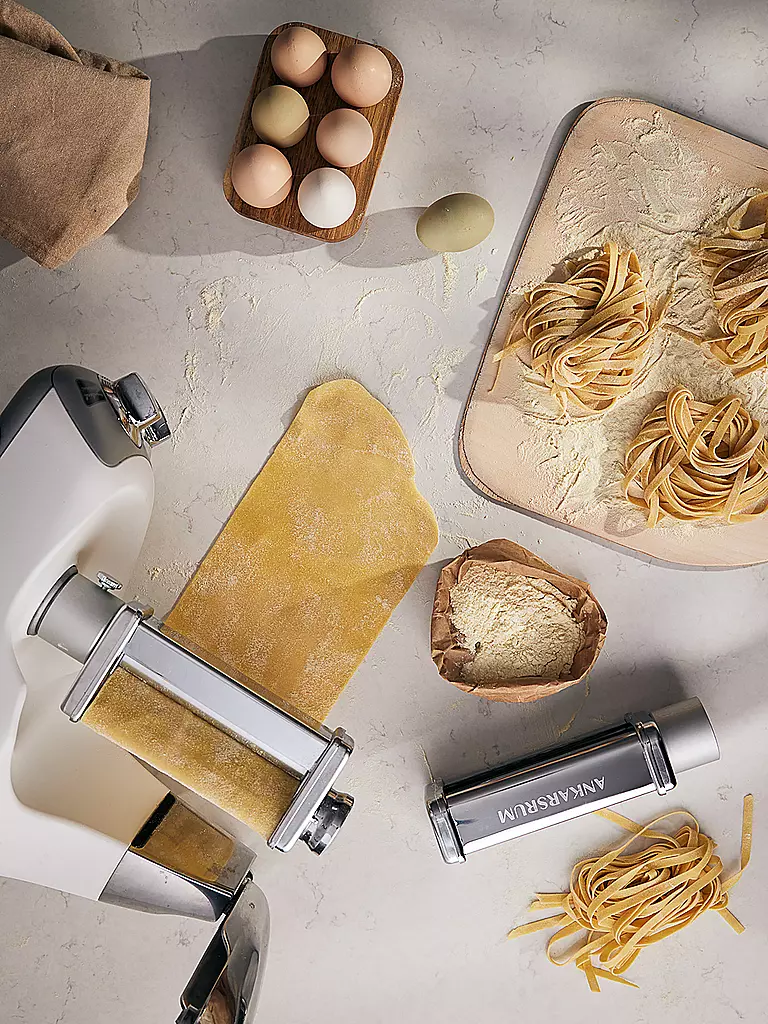 ANKARSRUM | Juego de rodillo para pasta y cortador de pasta de 2 piezas de acero inoxidable | 