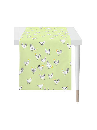 APELT | Camino de mesa SEASON 140x42cm Verde/Gallinas
