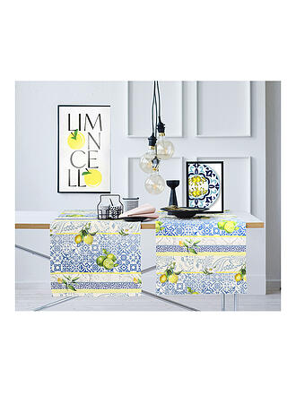 APELT | Camino de mesa SEASON 140x48cm Blanco/Azul/Cítricos