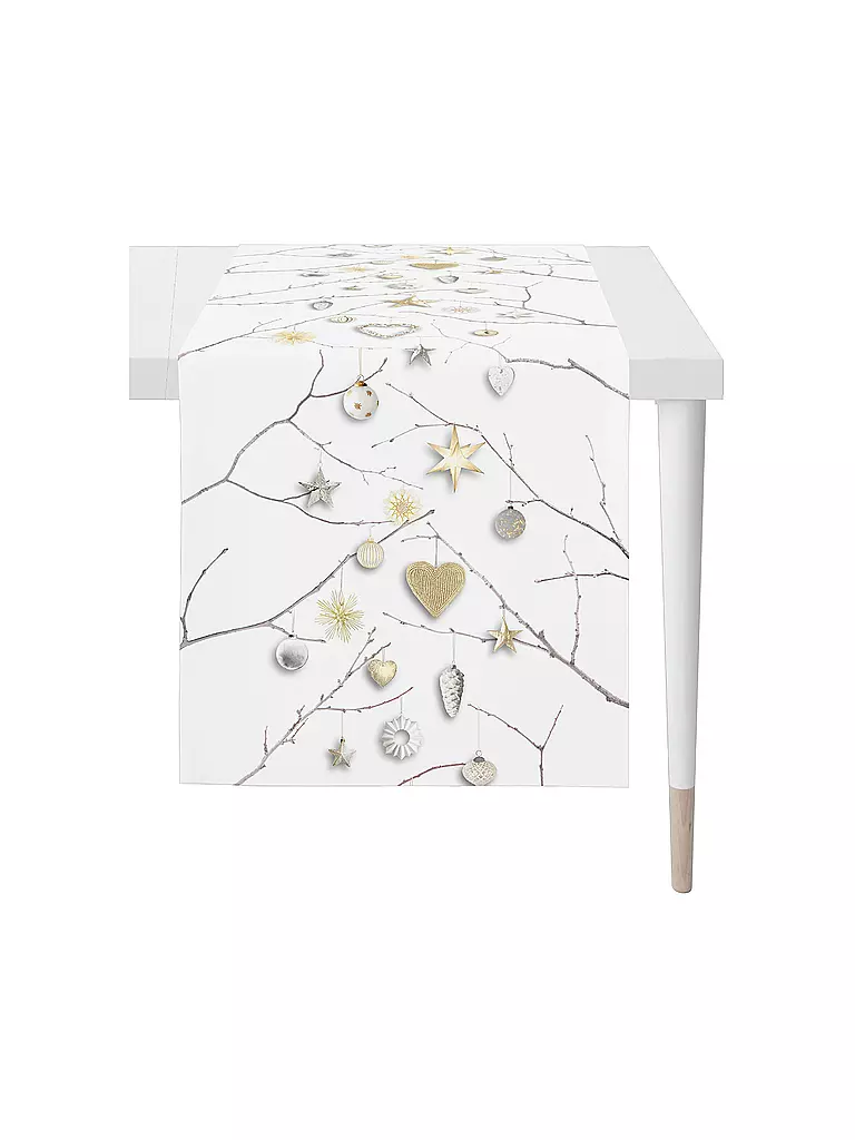 APELT | Camino de mesa navideño 140x46cm SEASON Blanco | Blanco