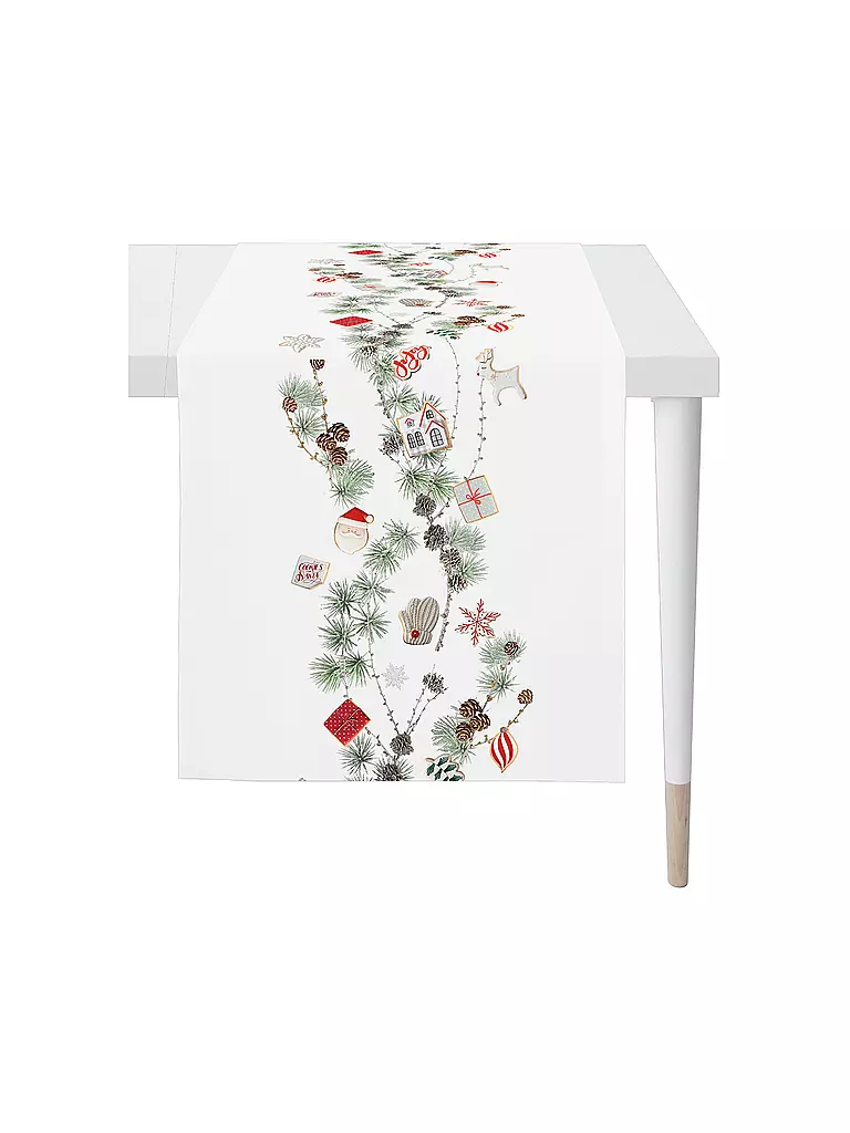 APELT | Camino de mesa navideño 140x46cm SEASON Blanco | Blanco