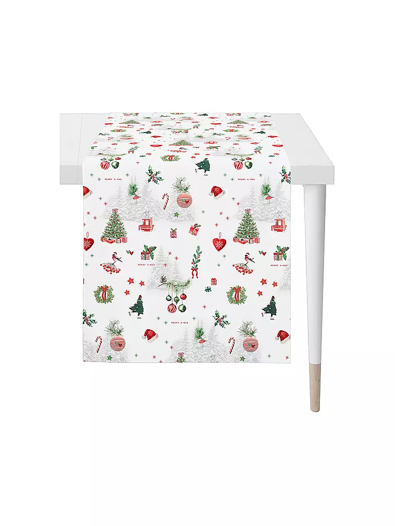 APELT | Camino de mesa navideño 140x48cm SEASON Blanco | Blanco
