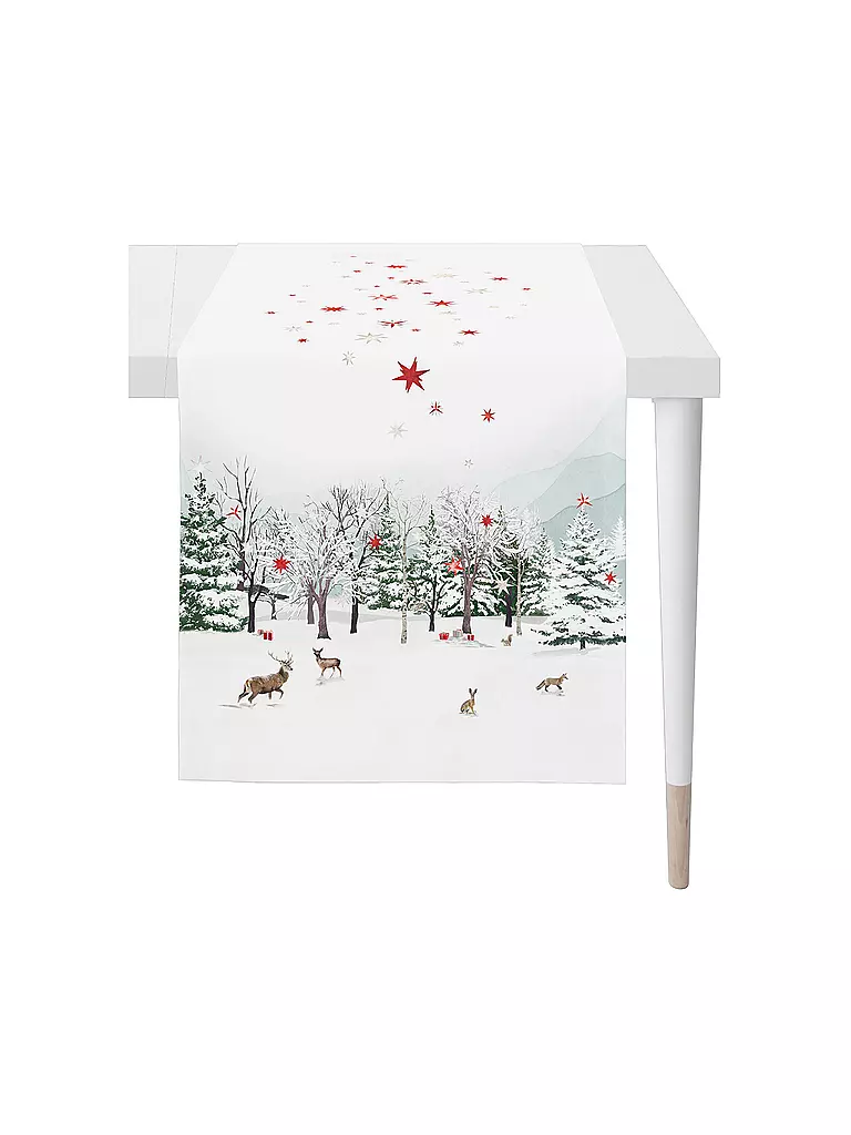 APELT | Camino de mesa navideño 140x48cm SEASON Blanco/Rojo | Blanco