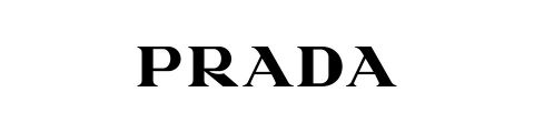 Logotipo de texto negro de "PRADA" sobre un fondo blanco.