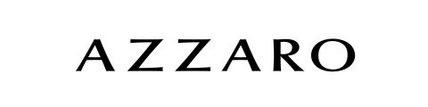 Logotipo de texto con la palabra "Azzaro" en letras mayúsculas negras y en negrita sobre un fondo blanco.