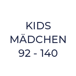 Sobre un fondo blanco, en letras grandes de color azul oscuro, se lee "NIÑAS 92 - 140", indicando así las tallas de ropa para niñas.