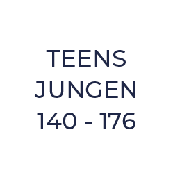 El texto sobre fondo blanco dice "TEENS NIÑOS 140 - 176" en letras azul oscuro.