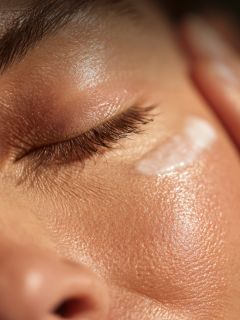 Una persona con una camisa blanca sonríe mientras sostiene dos pequeños objetos curvados debajo de sus ojos. Sobre su cabeza aparece la palabra "TEMPRASTONES".