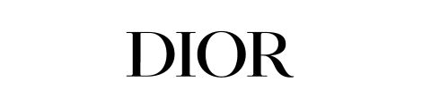 La imagen muestra la palabra "DIOR" en letras mayúsculas, negras y en negrita sobre un fondo blanco, representando el logotipo de la marca de moda de lujo Dior.
