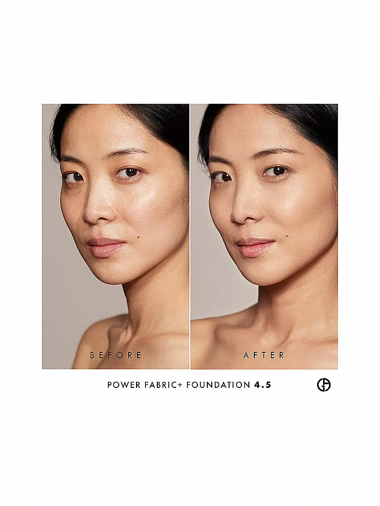 ARMANI COSMETICS | Power Fabric + Base de Maquillaje de Cobertura Total y Larga Duración (4.5) | camel