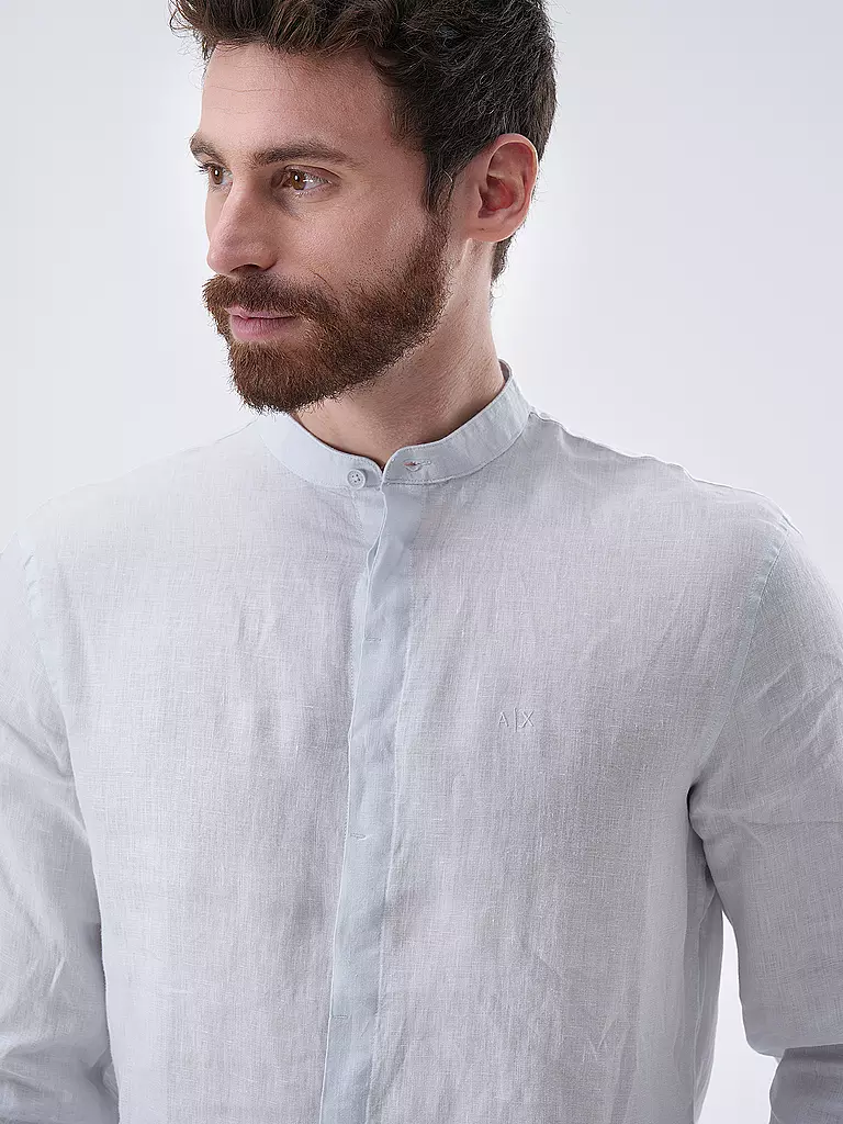 ARMANI EXCHANGE | Leinenhemd Regular Fit  | Azul claro