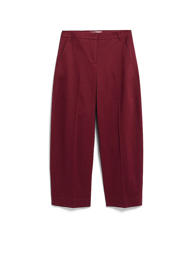 Pantalón Barrel Leg rojo oscuro S