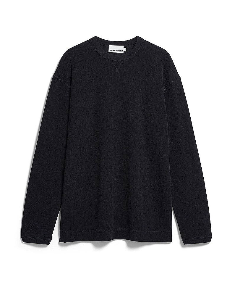 Armedangels Camiseta de manga larga Relaxed Fit MAARKOS negro