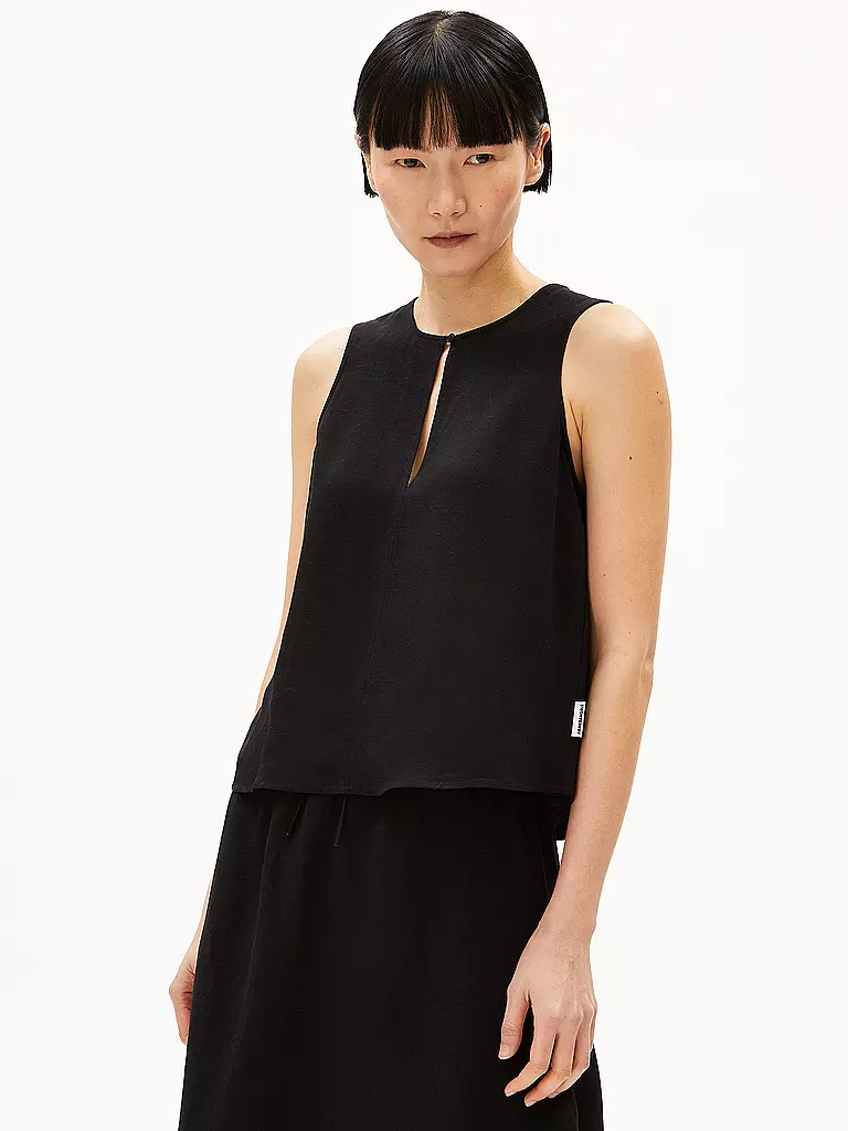 ARMEDANGELS | Blusa RAFALAA LINO | Negro
