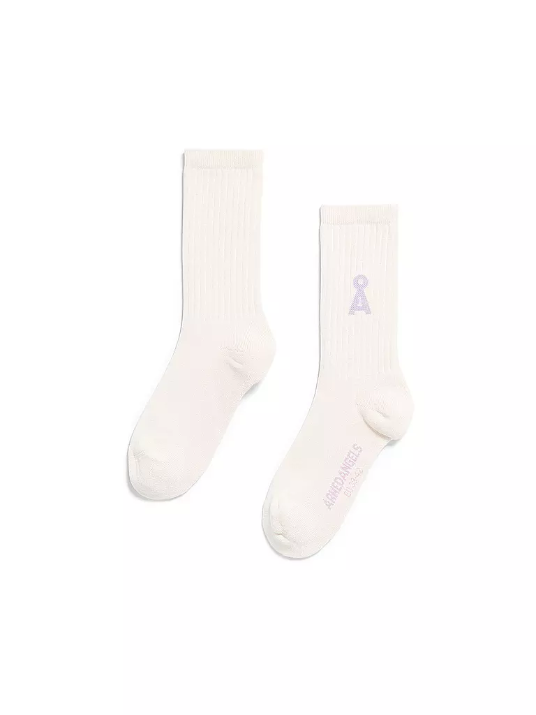 ARMEDANGELS | Calcetines SAAMUS BOLD oatmilk lavender | Crema