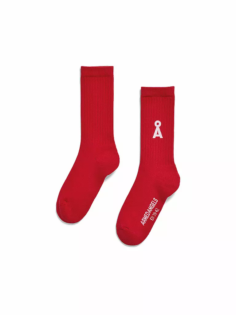 ARMEDANGELS | Calcetines SAAMUS BOLD rojo escarlata | Rojo