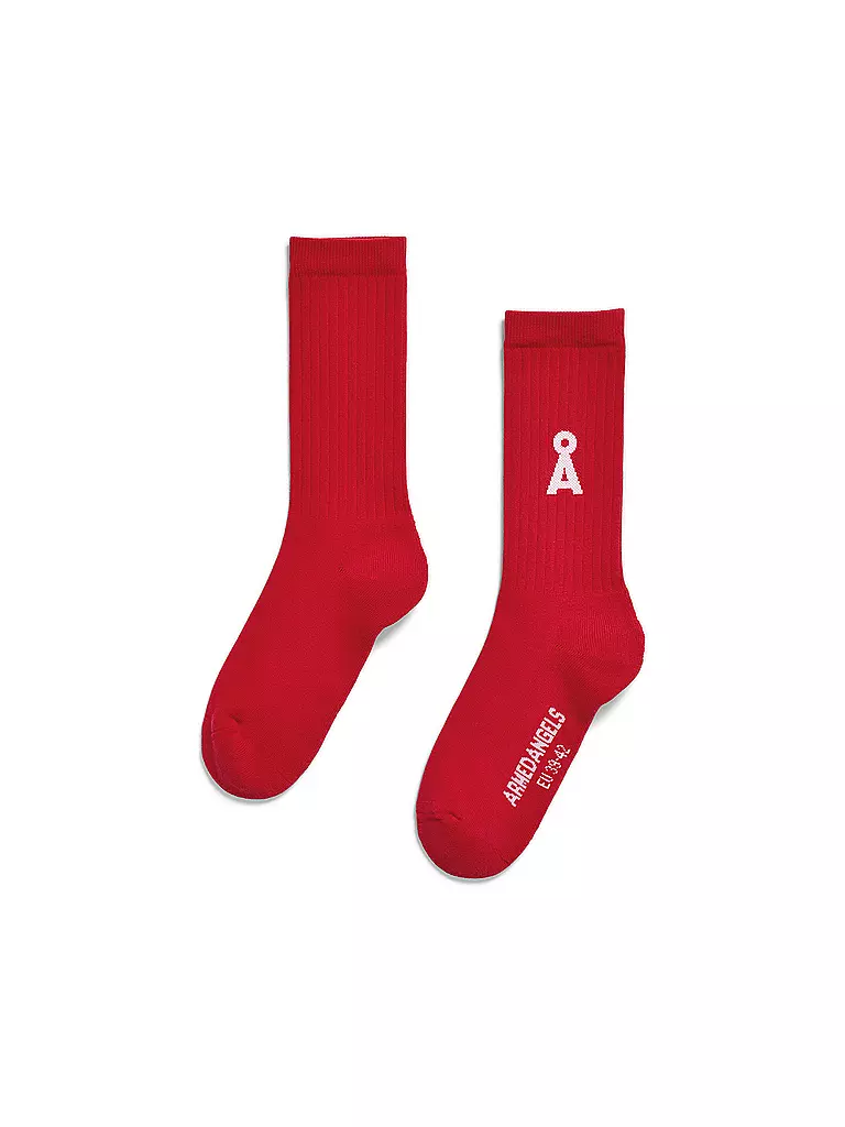 ARMEDANGELS | Calcetines SAAMUS BOLD rojo escarlata | Rojo