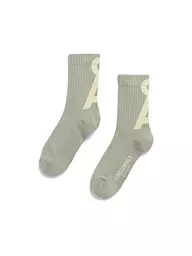 ARMEDANGELS | Calcetines SAAMUS blanco-azul dinamo | Verde claro