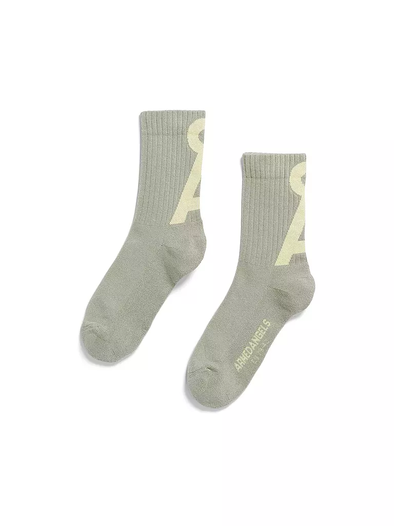 ARMEDANGELS | Calcetines SAAMUS verde mar-amarillo temprano | Verde claro