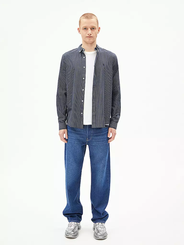 ARMEDANGELS | Camisa Casual Fit QUAASA STRIPES | Azul