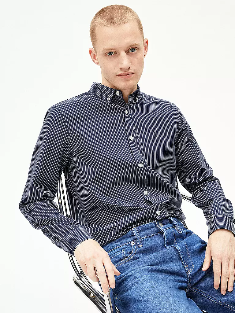 ARMEDANGELS | Camisa Casual Fit QUAASA STRIPES | Azul