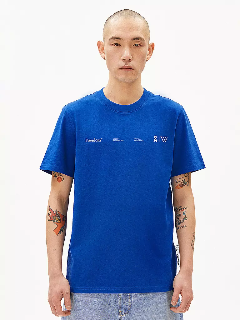 ARMEDANGELS | Camiseta MAARKOS WIKIPEDIA | Azul