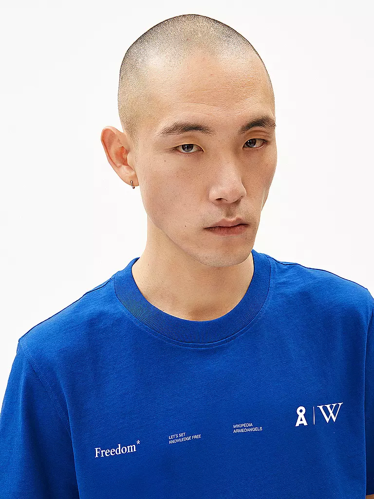 ARMEDANGELS | Camiseta MAARKOS WIKIPEDIA | Azul