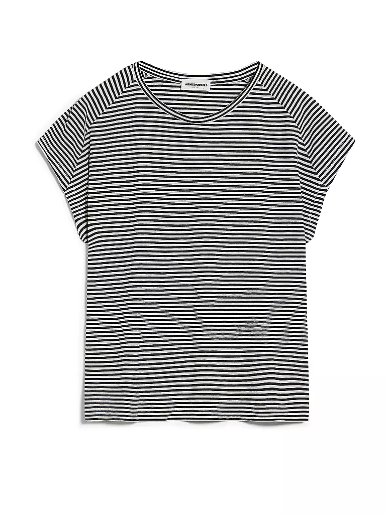 ARMEDANGELS | Camiseta ONELIAA LOVELY STRIPES | Negro