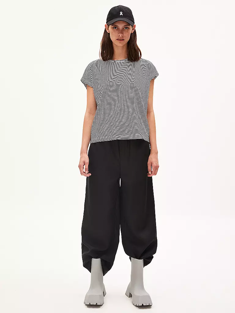 ARMEDANGELS | Camiseta ONELIAA LOVELY STRIPES | Negro
