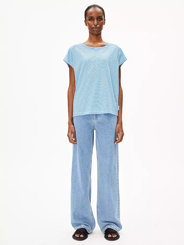 ARMEDANGELS | Camiseta ONELIAA LOVELY STRIPES | Azul claro
