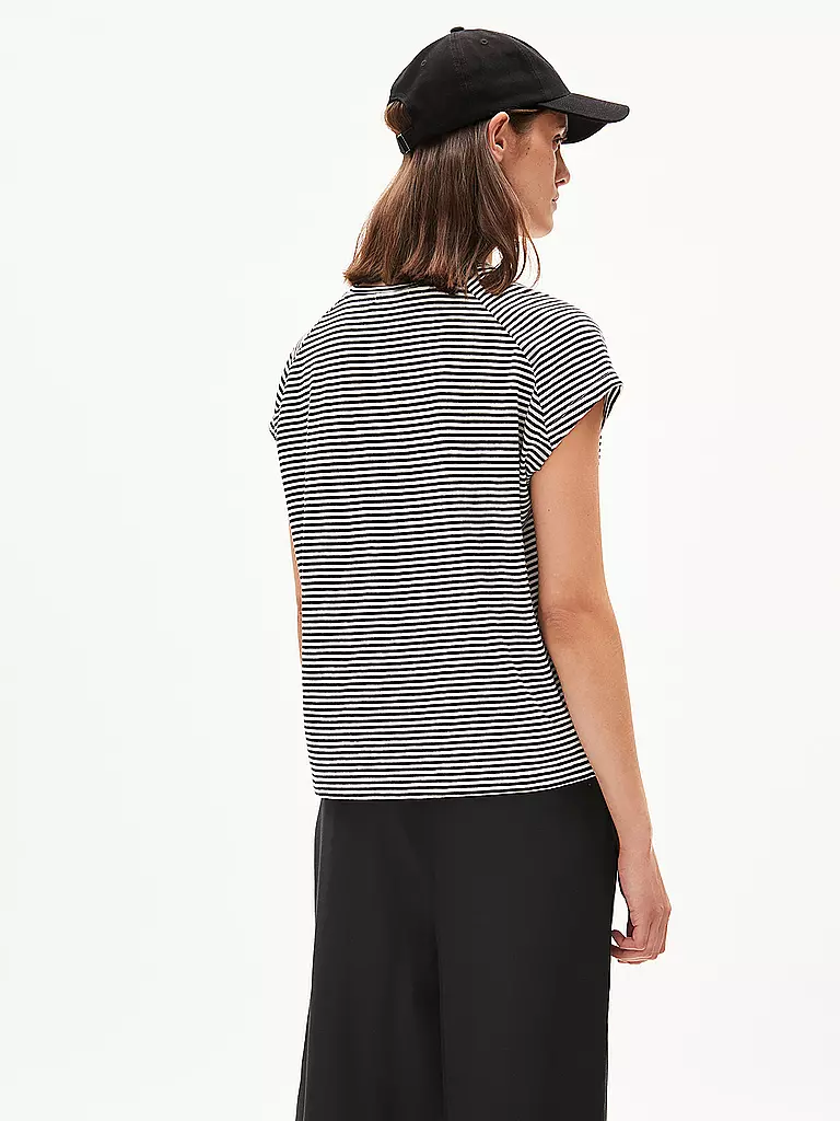 ARMEDANGELS | Camiseta ONELIAA LOVELY STRIPES | Negro