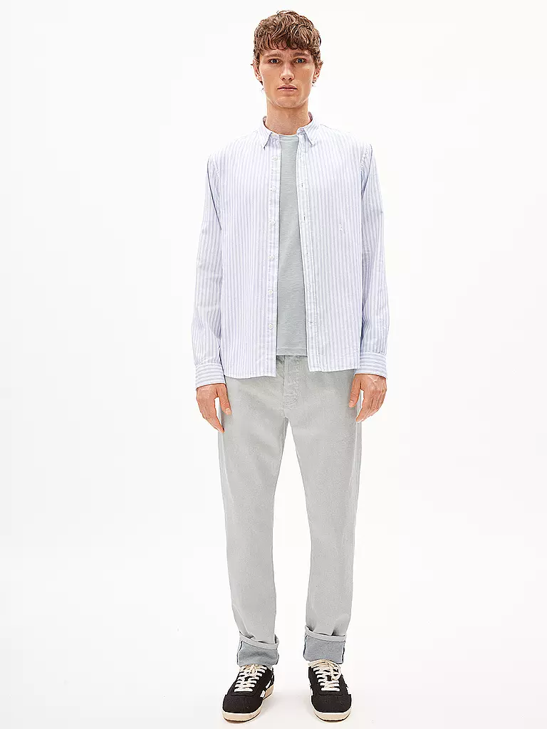 ARMEDANGELS | Hemd Casual Fit QUAASA STRIPES | Blanco