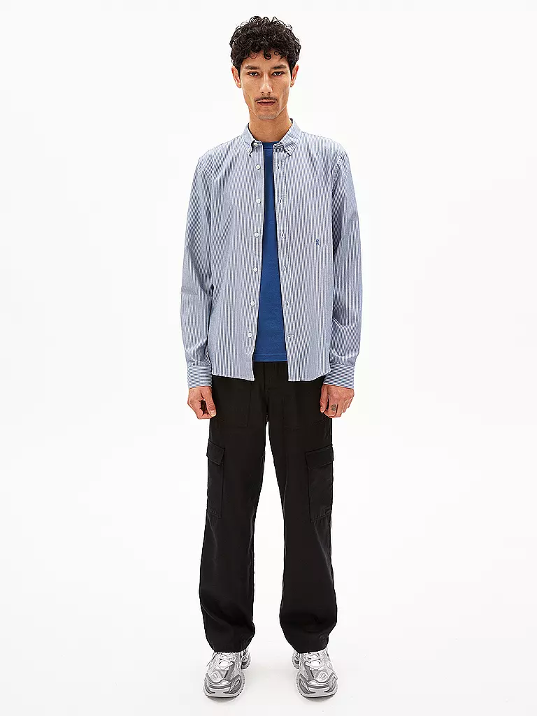 ARMEDANGELS | Hemd Casual Fit QUAASA STRIPES | Azul