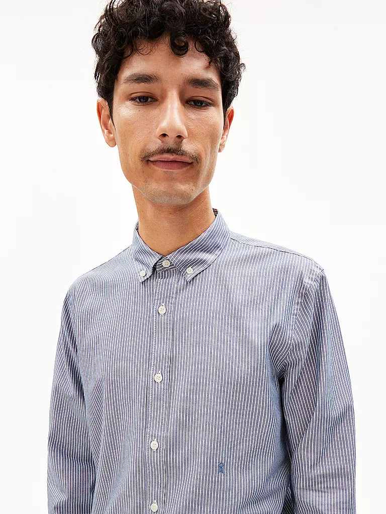 ARMEDANGELS | Hemd Casual Fit QUAASA STRIPES | Azul