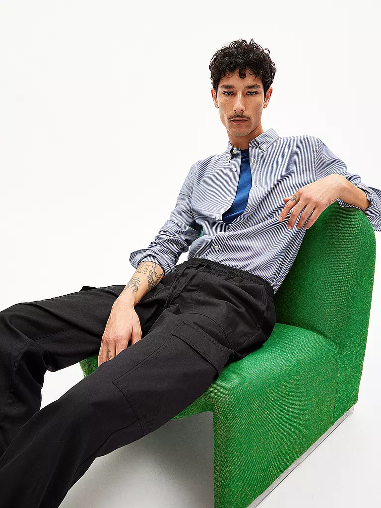 ARMEDANGELS | Hemd Casual Fit QUAASA STRIPES | Azul