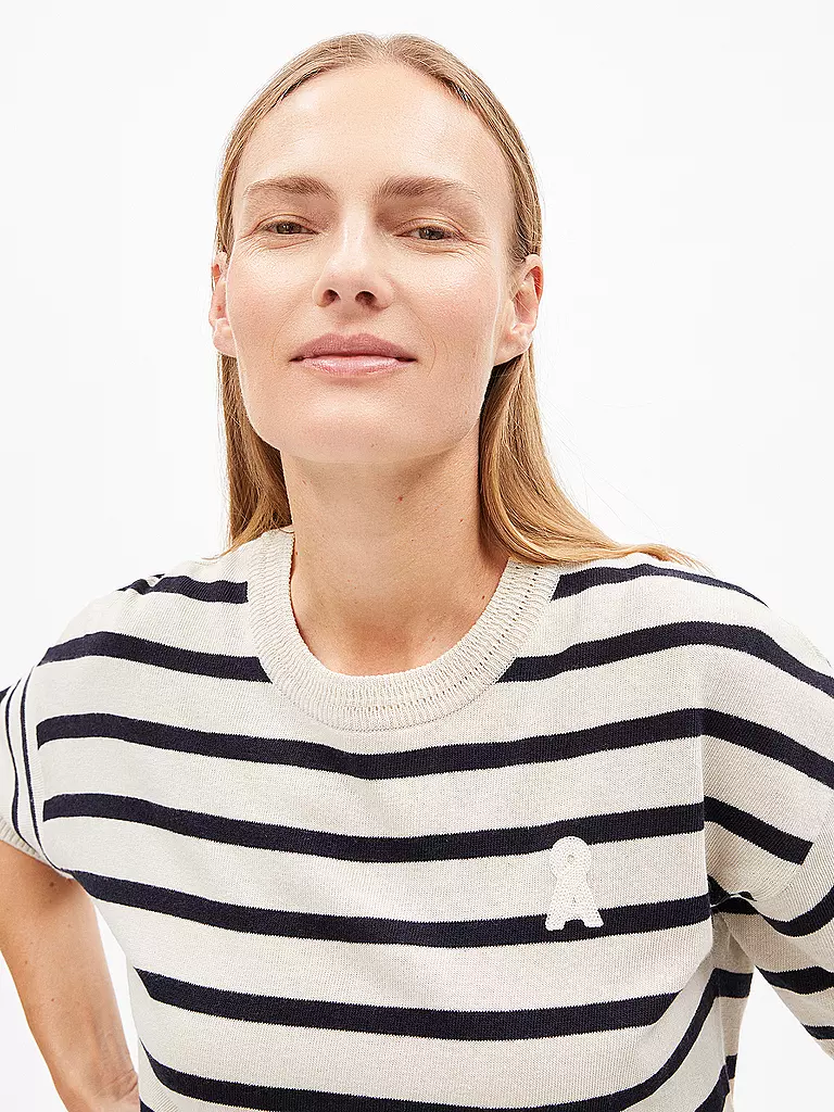 ARMEDANGELS | Jersey LIZAA LINO STRIPES | Azul oscuro