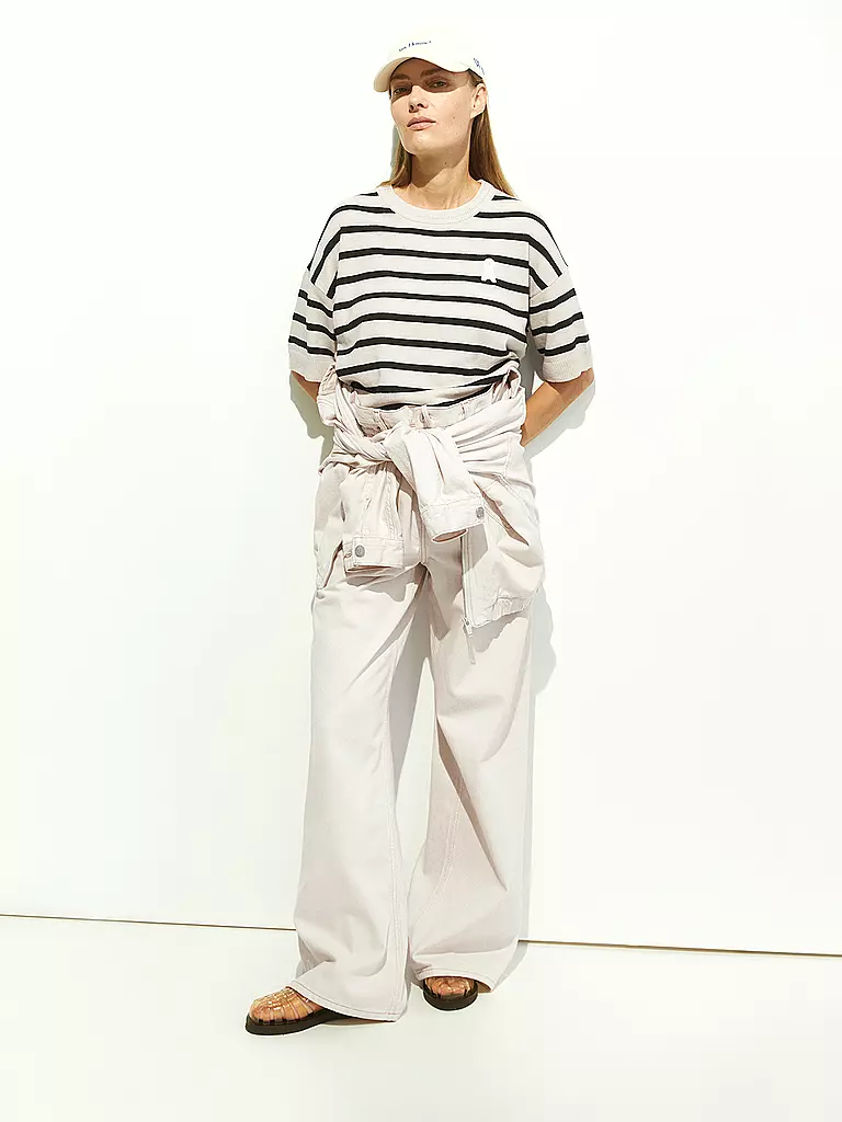 ARMEDANGELS | Jersey LIZAA LINO STRIPES | Azul oscuro