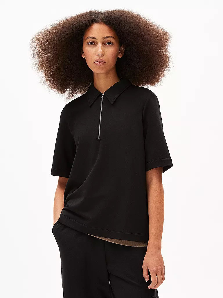 ARMEDANGELS | Poloshirt MARIAA GUADALUPE | Negro