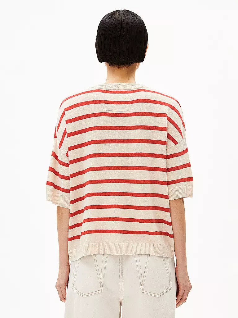 ARMEDANGELS | Pullover LIZAA LINO STRIPES | Rojo