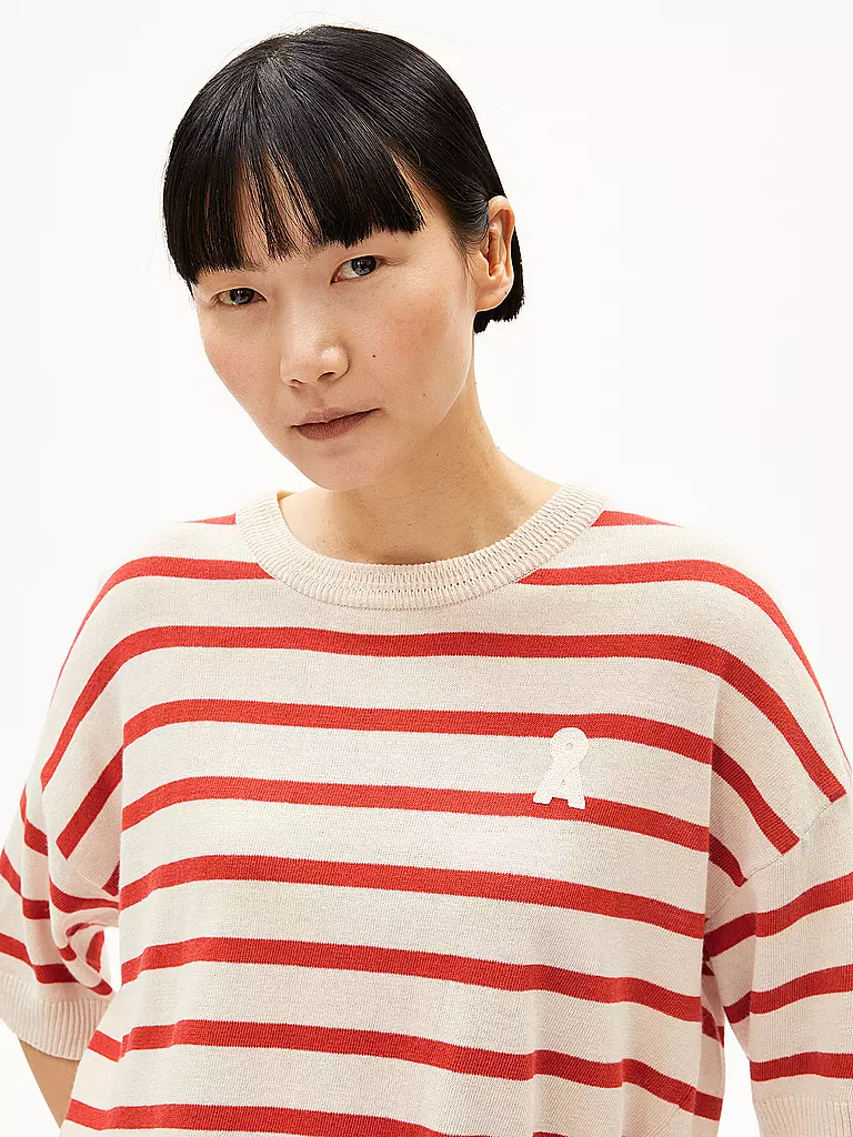 ARMEDANGELS | Pullover LIZAA LINO STRIPES | Rojo