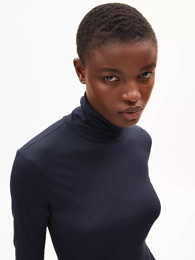 ARMEDANGELS | Rollkragenshirt GRAZILIAA | Azul oscuro