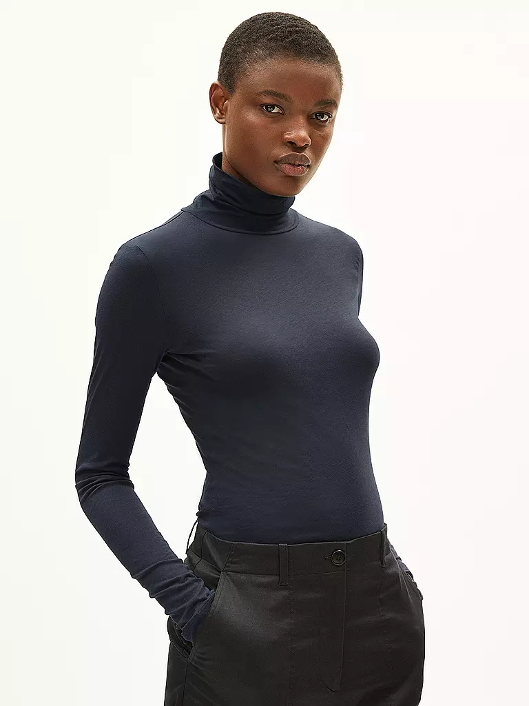 ARMEDANGELS | Rollkragenshirt GRAZILIAA | Azul oscuro