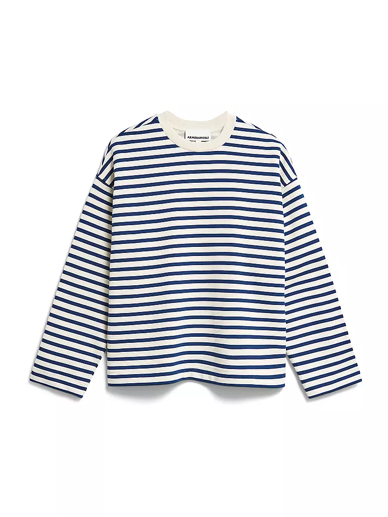 ARMEDANGELS | Suéter de corte oversized FRANKAA STRIPES | Azul oscuro